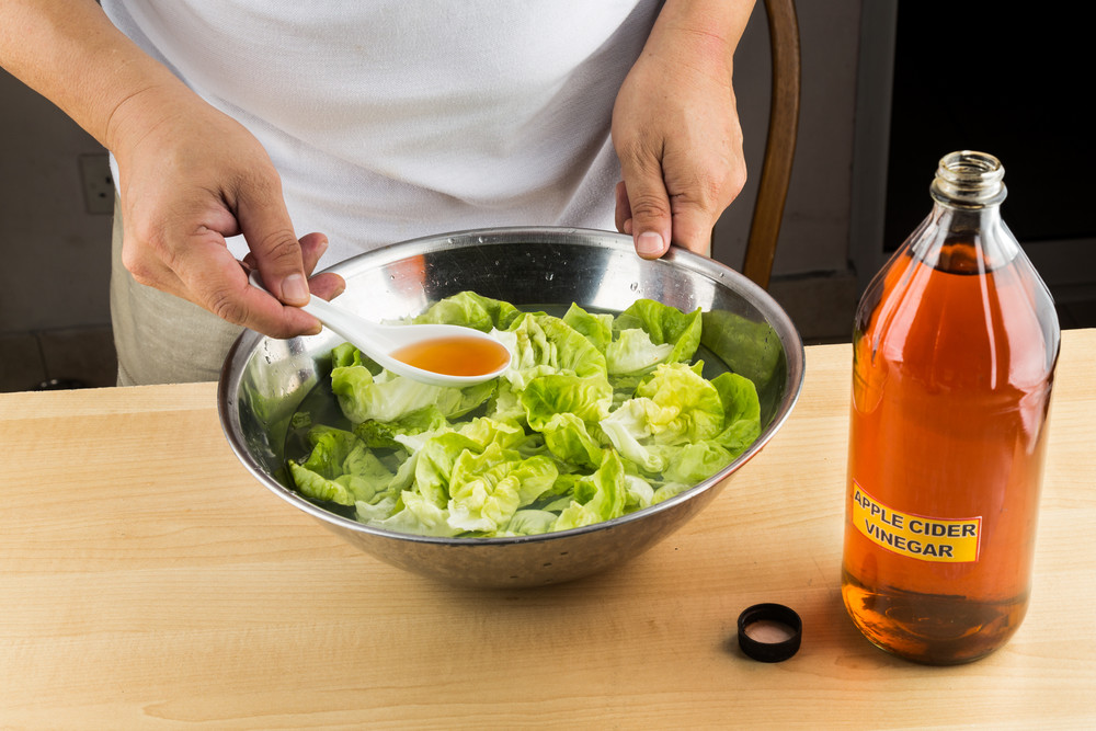 Apple cider vinegar on salad