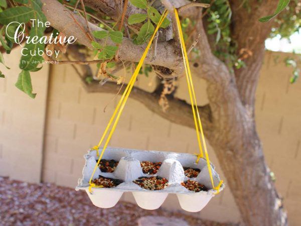 Egg Carton Bird Feeder 10