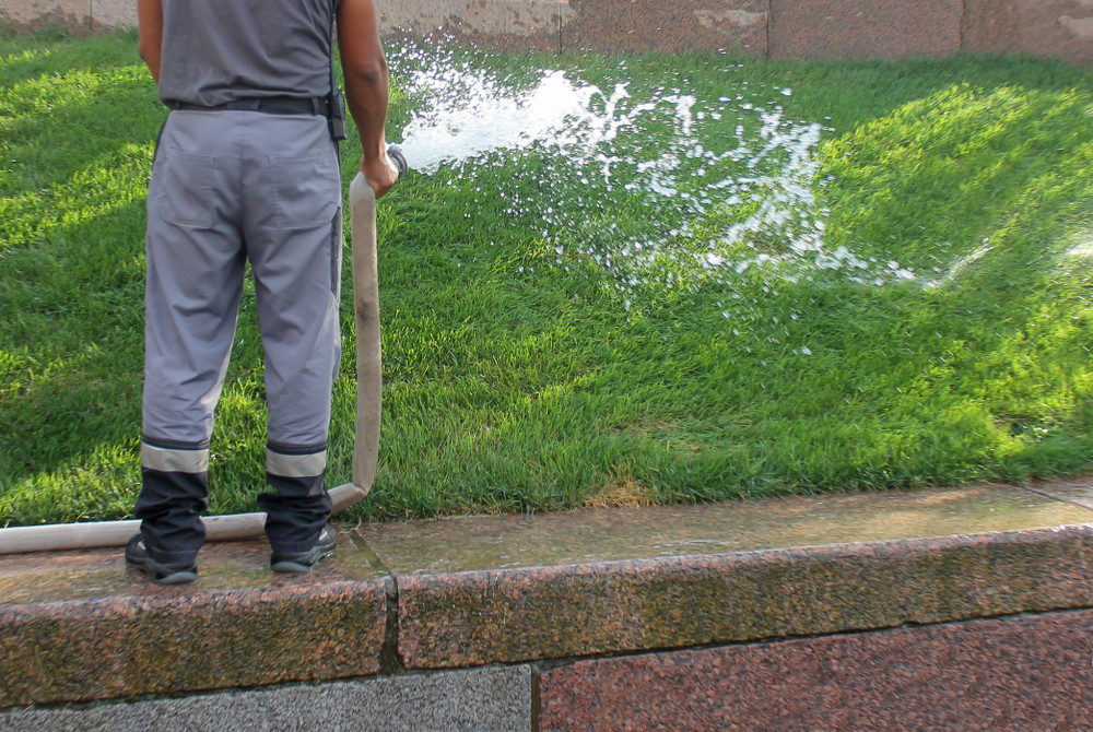 Flooding garden with hose