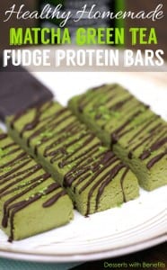 Matcha Green Tea Fudge Protein Bars