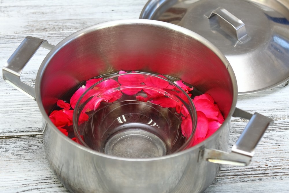 Rose water distillation