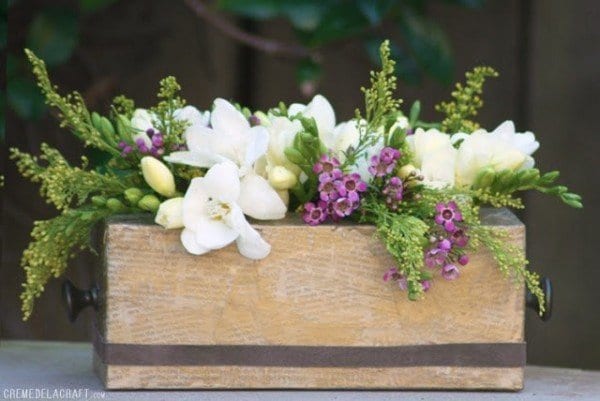 tissue box flower vase