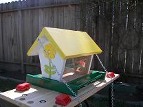 wooden bird feeder